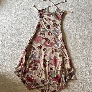 Floral Halter Neck Dress - Multicolor